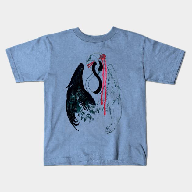 like swans Kids T-Shirt by vodorod12